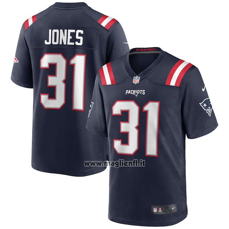Maglia NFL Game New England Patriots Jonathan Jones Blu